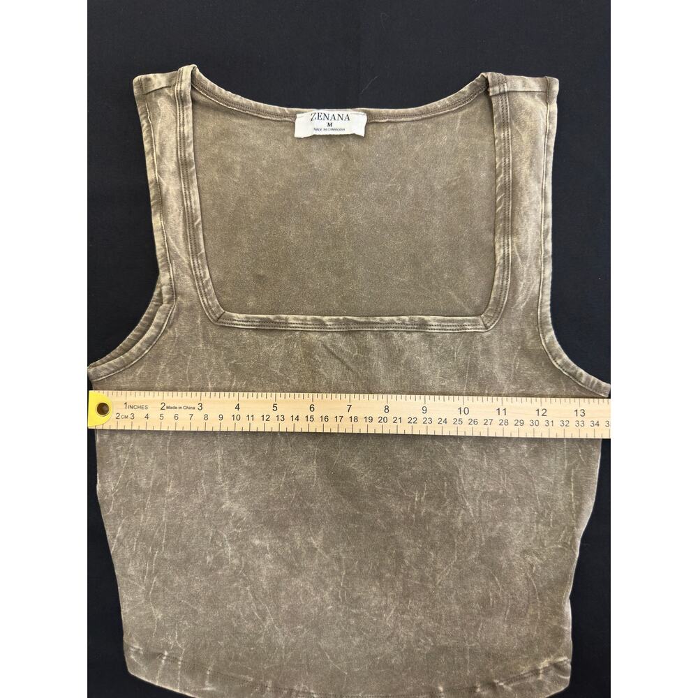 Zenana Washed Square Neck Cropped Tank Top – Size M – NWT Fall, BTS Layering - Picture 5 of 8